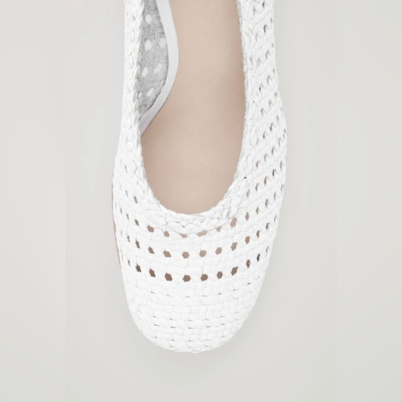 COS Braided White Leather Shoes with Block Funky Heels Size 9 - Picture 5 of 15